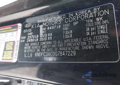 2016 Kia Sportage Ex/Sx z USA, uszkodzony, nr VIN KNDPC3AC0G7847229